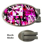 Pink Checker Graffiti Money Clip (Oval)