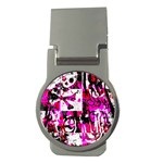 Pink Checker Graffiti Money Clip (Round)