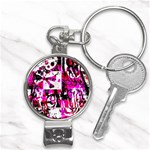 Pink Checker Graffiti Nail Clippers Key Chain