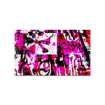 Pink Checker Graffiti Sticker (Rectangular)