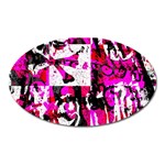 Pink Checker Graffiti Magnet (Oval)