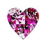 Pink Checker Graffiti Magnet (Heart)