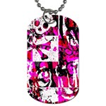 Pink Checker Graffiti Dog Tag (One Side)