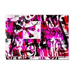 Pink Checker Graffiti Sticker A4 (10 pack)