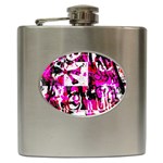 Pink Checker Graffiti Hip Flask (6 oz)