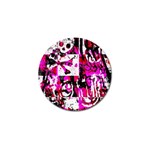 Pink Checker Graffiti Golf Ball Marker