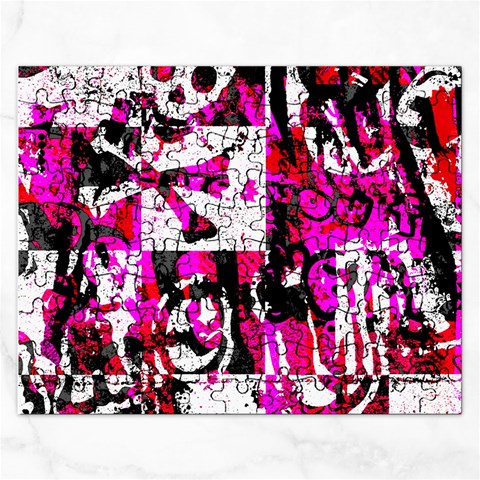 Pink Checker Graffiti Jigsaw Puzzle (Rectangular) from ArtsNow.com Front