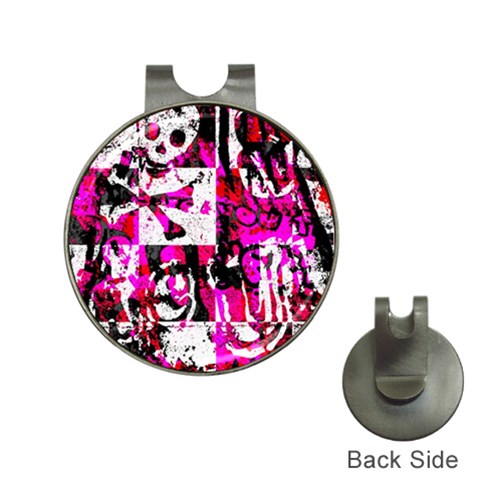 Pink Checker Graffiti Golf Ball Marker Hat Clip from ArtsNow.com Front
