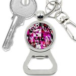 Pink Checker Graffiti Bottle Opener Key Chain