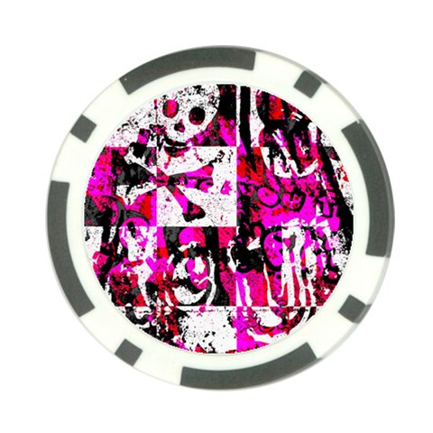 Pink Checker Graffiti Poker Chip Card Guard from ArtsNow.com Front