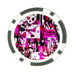 Pink Checker Graffiti Poker Chip Card Guard