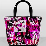 Pink Checker Graffiti Bucket Bag