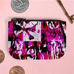 Pink Checker Graffiti Mini Coin Purse