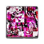 Pink Checker Graffiti Memory Card Reader with Storage (Square)