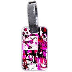 Pink Checker Graffiti Luggage Tag (two sides) from ArtsNow.com Back