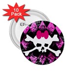 Pink Diamond Skull 2.25  Button (10 pack)