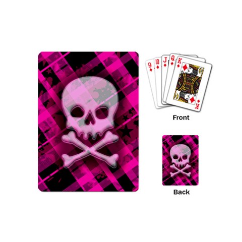 Pink Plaid Skull Playing Cards (Mini) from ArtsNow.com Back