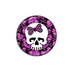 Pink Polka Dot Bow Skull Hat Clip Ball Marker (4 pack)