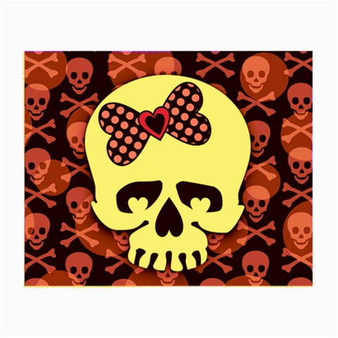 Pink Polka Dot Bow Skull Glasses Cloth (Small) from ArtsNow.com Front