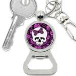 Pink Polka Dot Bow Skull Bottle Opener Key Chain