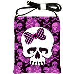 Pink Polka Dot Bow Skull Shoulder Sling Bag