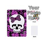 Pink Polka Dot Bow Skull Playing Cards 54 (Mini)