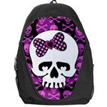 Pink Polka Dot Bow Skull Backpack Bag