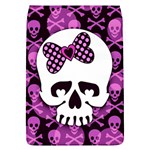 Pink Polka Dot Bow Skull Removable Flap Cover (Large)