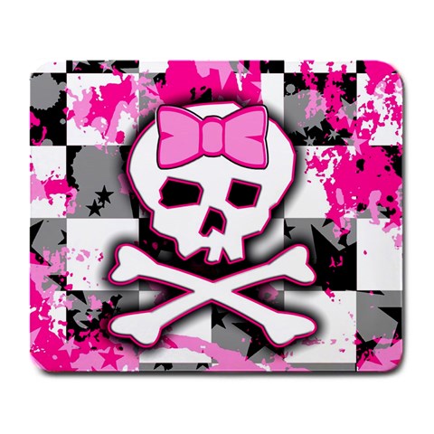 Pink Skull Scene Girl Large Mousepad from ArtsNow.com Front