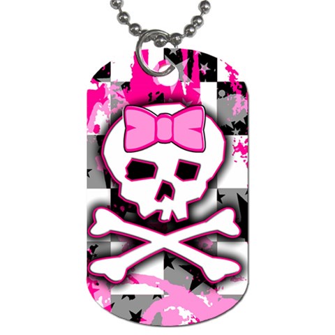 Pink Skull Scene Girl Dog Tag (One Side) from ArtsNow.com Front