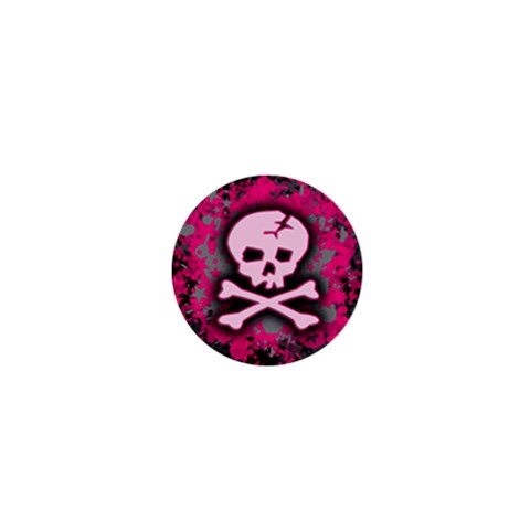 Pink Skull Star Splatter 1  Mini Button from ArtsNow.com Front