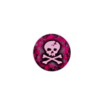 Pink Skull Star Splatter 1  Mini Magnet