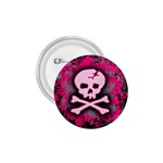 Pink Skull Star Splatter 1.75  Button