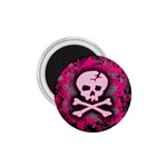 Pink Skull Star Splatter 1.75  Magnet