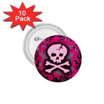 Pink Skull Star Splatter 1.75  Button (10 pack) 