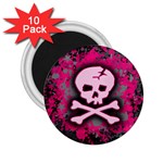 Pink Skull Star Splatter 2.25  Magnet (10 pack)