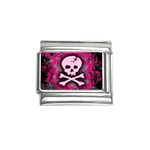 Pink Skull Star Splatter Italian Charm (9mm)