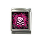 Pink Skull Star Splatter Italian Charm (13mm)