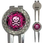 Pink Skull Star Splatter 3-in-1 Golf Divot