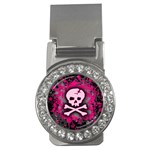 Pink Skull Star Splatter Money Clip (CZ)