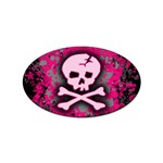 Pink Skull Star Splatter Sticker (Oval)