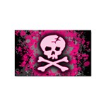 Pink Skull Star Splatter Sticker Rectangular (10 pack)