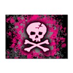 Pink Skull Star Splatter Sticker A4 (10 pack)