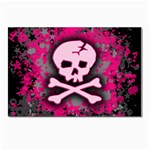 Pink Skull Star Splatter Postcard 4 x 6  (Pkg of 10)