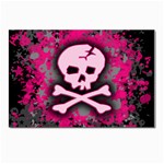 Pink Skull Star Splatter Postcards 5  x 7  (Pkg of 10)