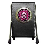 Pink Skull Star Splatter Pen Holder Desk Clock