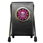 Pink Skull Star Splatter Pen Holder Desk Clock