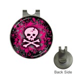 Pink Skull Star Splatter Golf Ball Marker Hat Clip