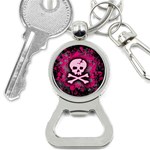 Pink Skull Star Splatter Bottle Opener Key Chain