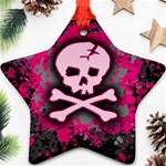 Pink Skull Star Splatter Star Ornament (Two Sides)